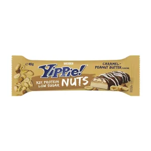 Weider-Yippie-NUTS-Baton proteic cu alune 45 grame caramel peanut butter